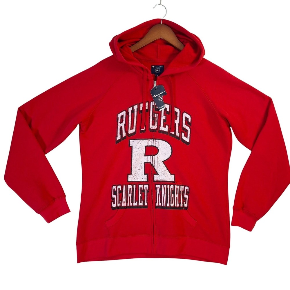 Rutgers Scarlet Knights Jacket Mens XL Red Full Zip NCAA College Champion Hoodie